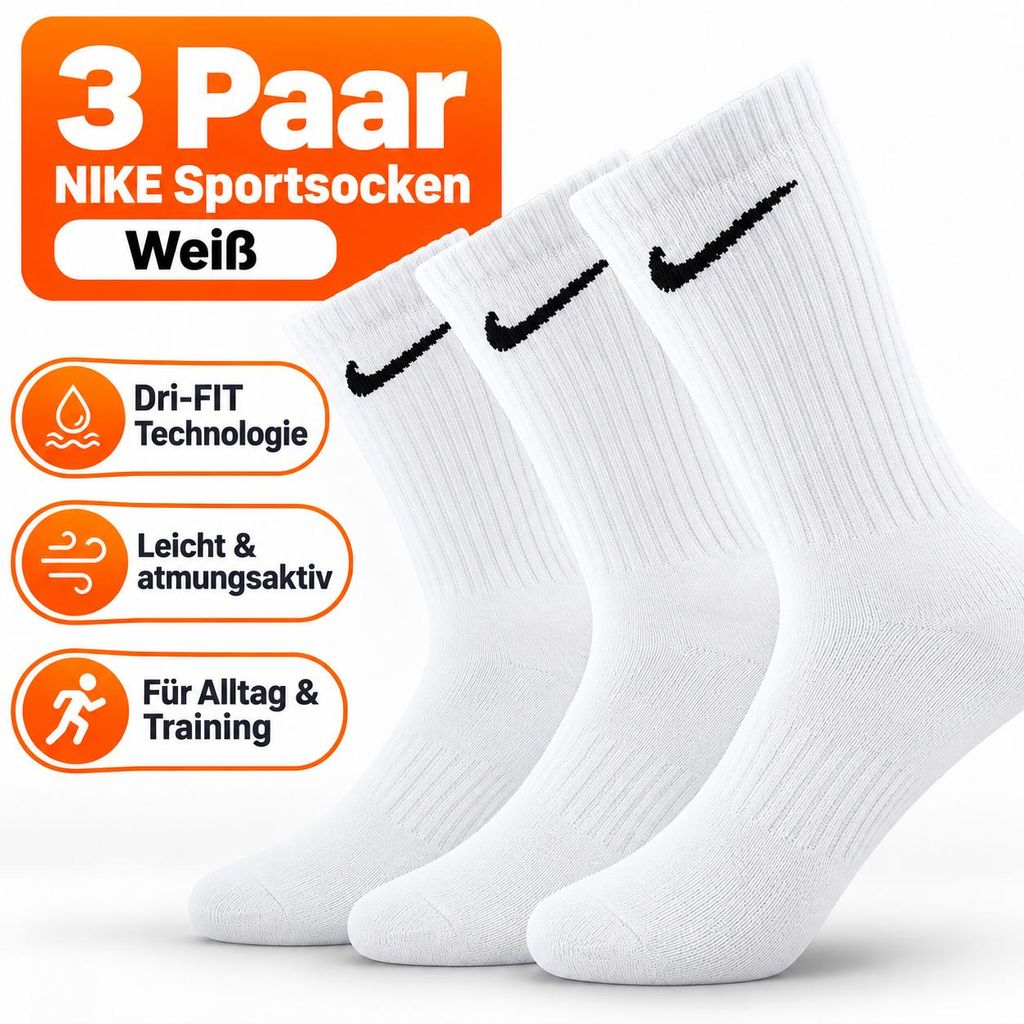 Nike Herren Uni U Nk Everyday Ltwt 3pr Crew trainingssocken Produktbild 