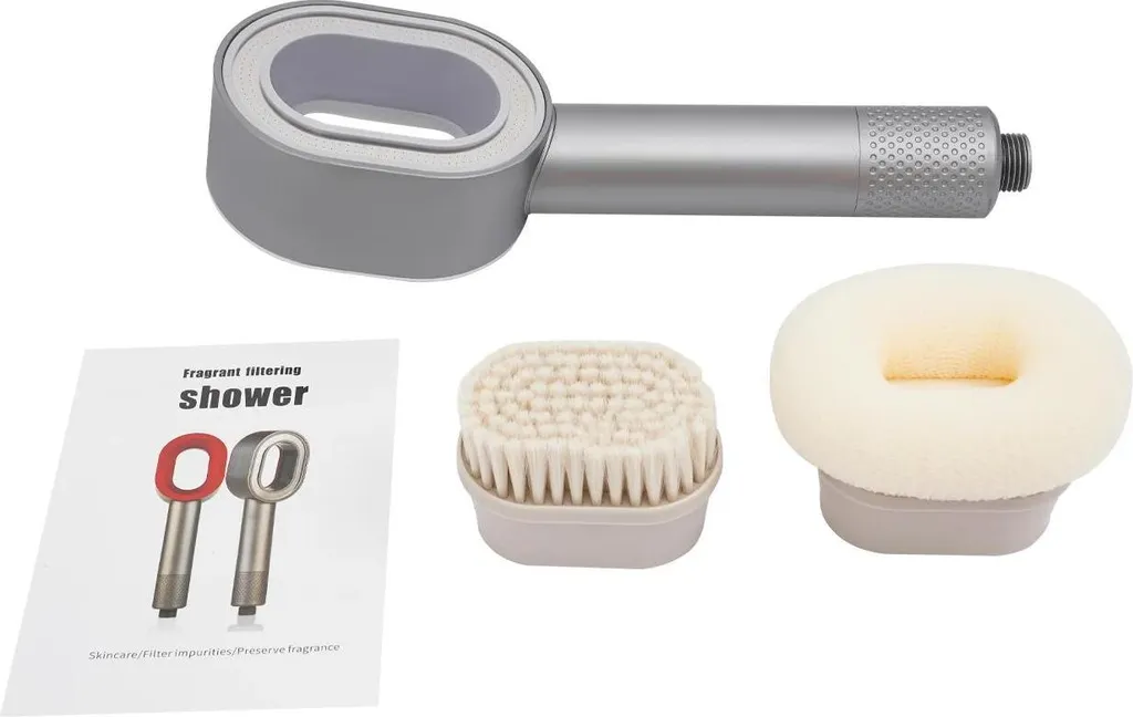 Douchette à main filtrante violette avec brosses de massage intégrées
