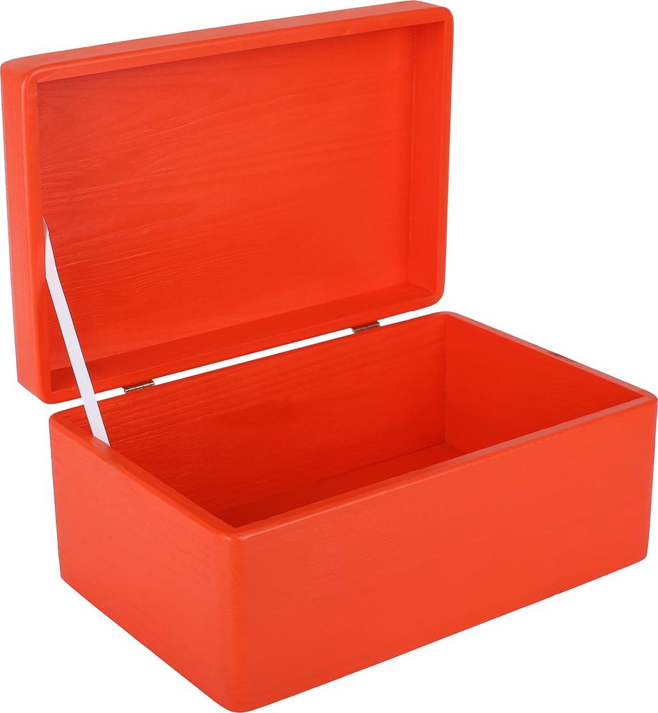 Creative Deco Boite de Rangement en Bois Rouge 30 x 20 x 14 Image du produit 