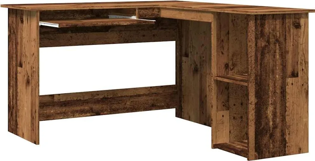 Gagnez de la place avec ce bureau d'angle aspect bois ancien multi-usage - 7