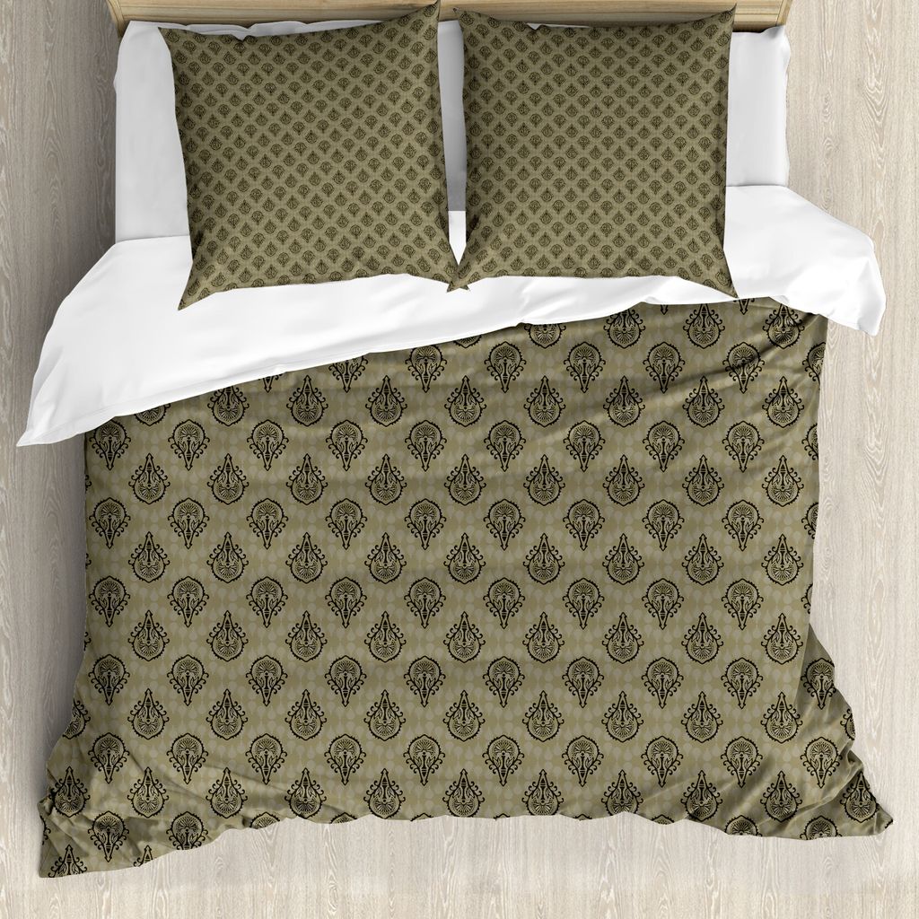 ABAKUHAUS orientalisch Bettbezug Set für Einzelbetten, Traditionelle Antike Kunst, Milbensicher Allergiker geeignet mit Kissenbezug, 200 cm x 200 ...