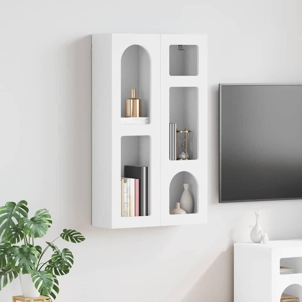 Design Möbel Hängeschrank mit Regal Weiß 59 x 20 x 100 cm Holzwerkstoff - Schränke & Zubehör 2025 Neu4544403