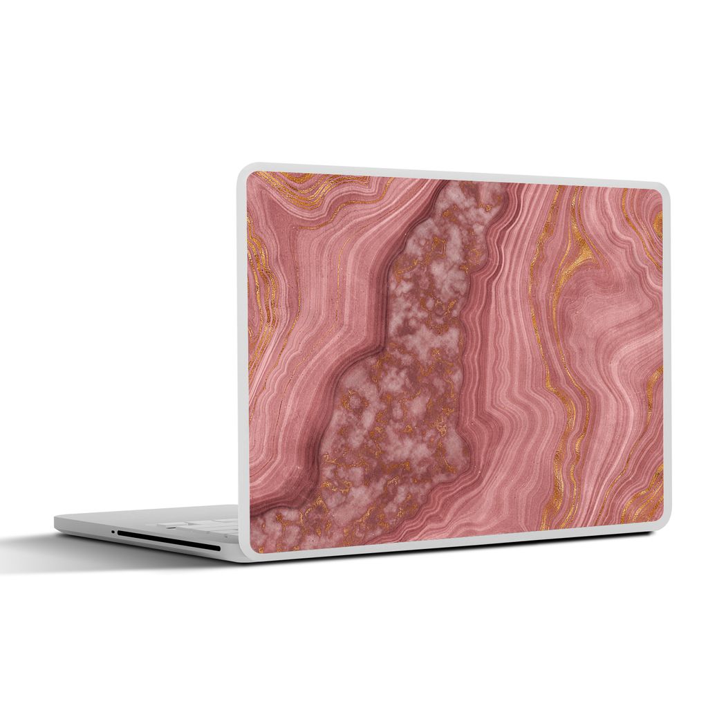 MuchoWow Laptop Aufkleber Sticker Cover Roségold - Achat - Edelstein - Abstrakt 36.5x27.5 cm - Laptop-Sticker