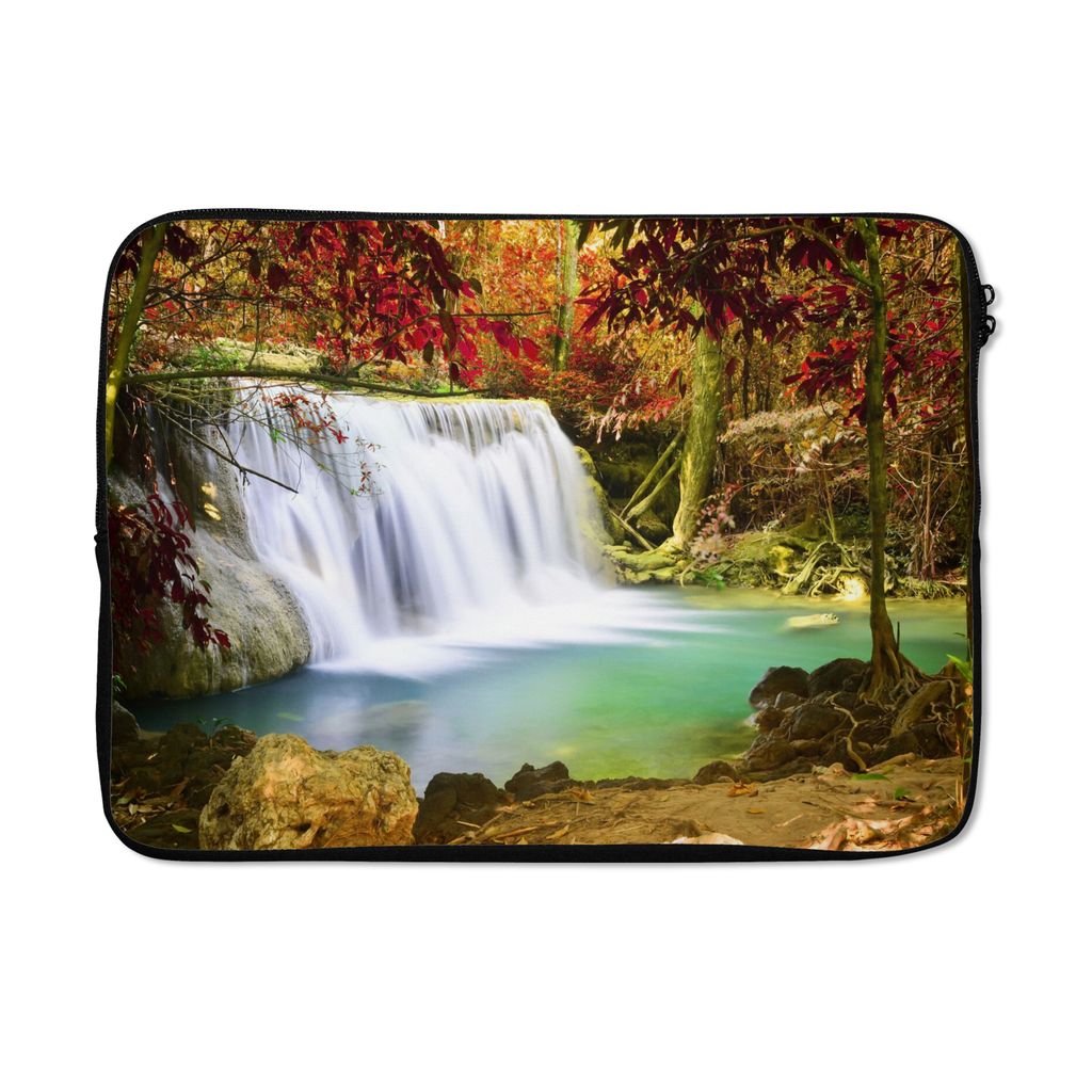 MuchoWow Laptop Hülle 14 ZollHerbst - Wasserfall - Natur Laptoptasche - Laptoptasche - Stoßsicher - Schutzhaube