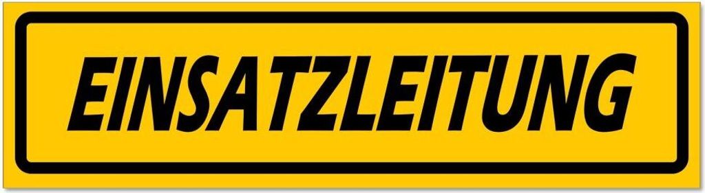 Kiwistar - Autoaufkleber - Gelb - Schwarz - 20 x 5,3 cm - Einsatzleitung invertiert - Hinweis Aufkleber Sticker für Auto, Kfz, Fahrrad, PKW, LKW