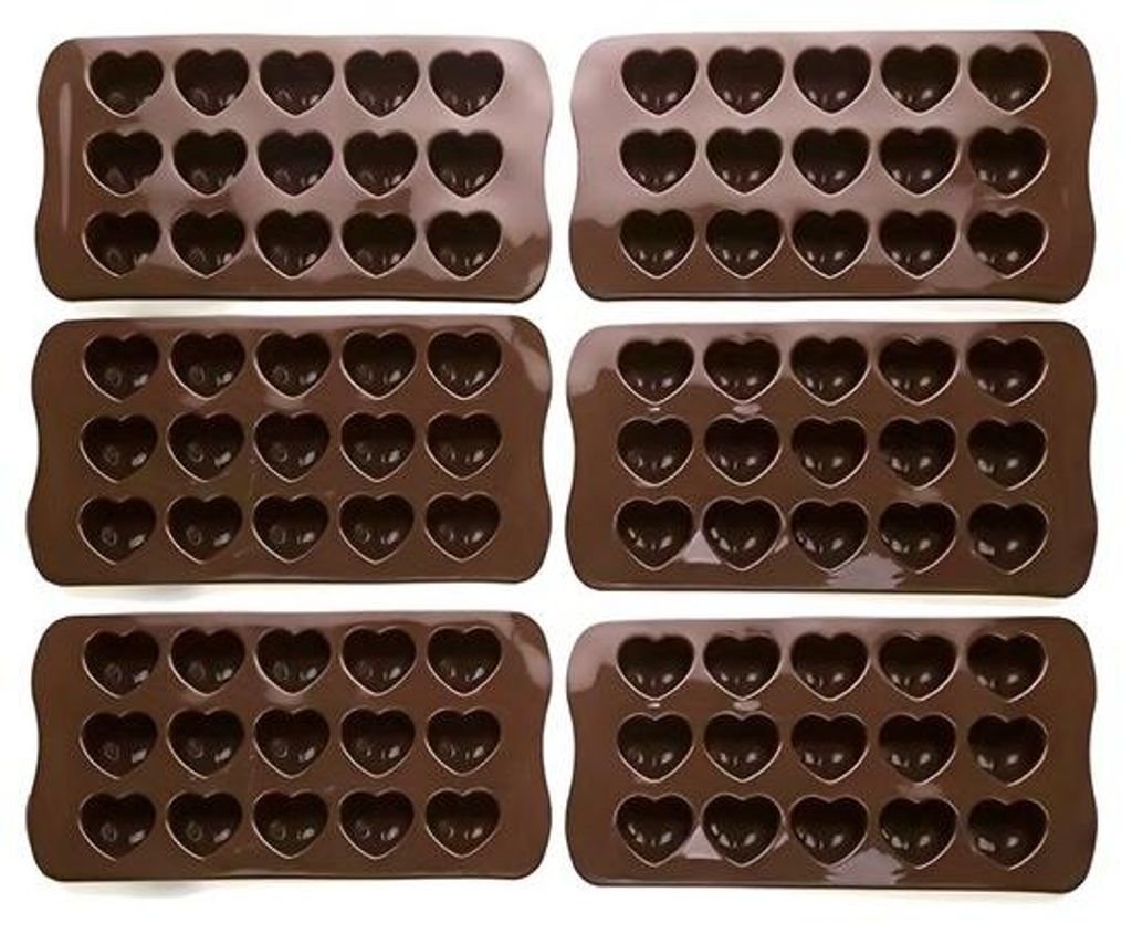 Silikon-Kuchenform in Herzform mit 15 Löchern, ideal für die Herstellung von Schokoladen, Gelees, Bonbons und Eiswürfeln, perfekt für Valentins...