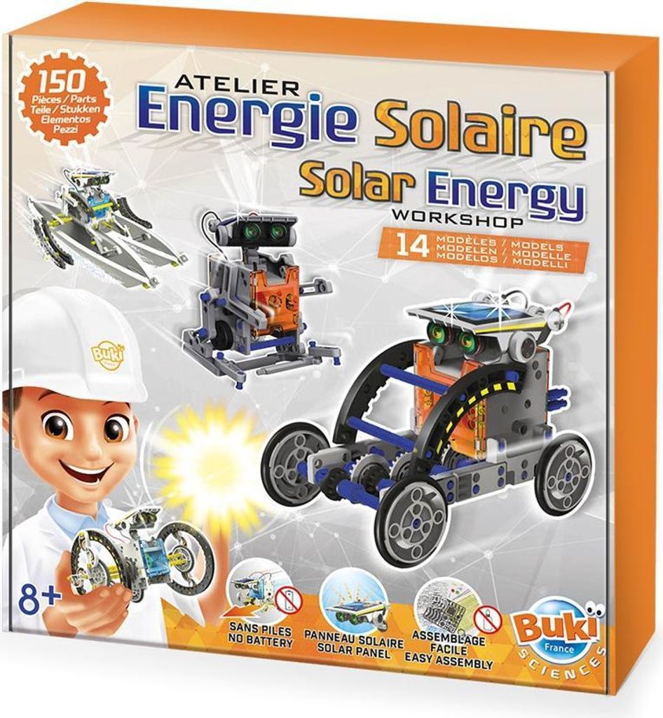 Buki Konstruktionsset - Solarenergie Spielzeug 14-in-1 Bausatz