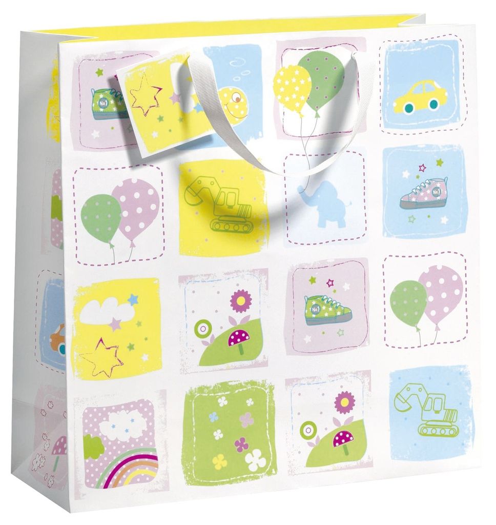 ZOEWIE Geschenktasche Baby Patchwork Maxi 33x12x33cm