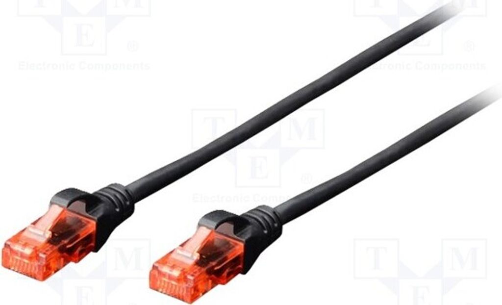 1x 3m PVC 5e schwarz 2 DK-1512-030/BL RJ45-Kabel
