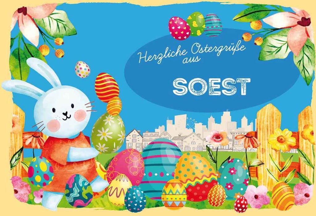 vianmo Holzschild 20x30 cm Ostergrüße SOEST Ostern Produktbild 