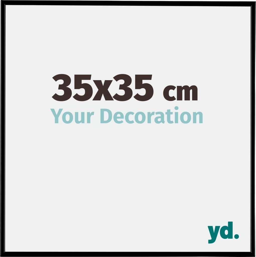 A marketing image for a picture frame, showing its dimensions and a tagline.