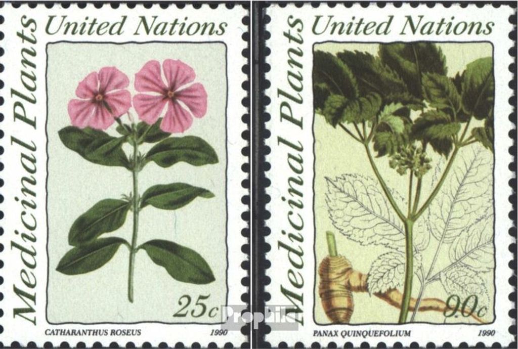 Briefmarken UNO - New York 1990 Mi 600-601 (kompl.Ausg.) gestempelt Arzneipflanzen