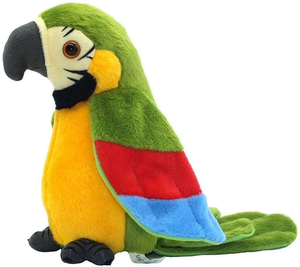 Sprechender Vogel Laufendes Kuscheltier Plüsch Vogel mit Soundeffekt Papagei 