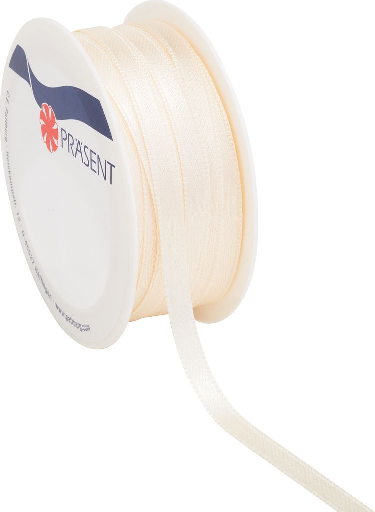 Satinband, 6mm, Rolle à 10 m Crème Produktbild 