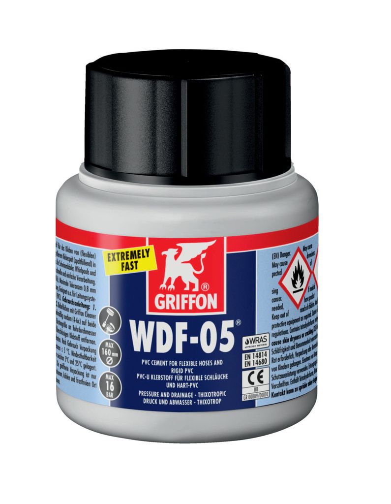 Griffon WDF-05 PVC-Kleber 125 ml - Verkleben von Rohren und Produktbild 