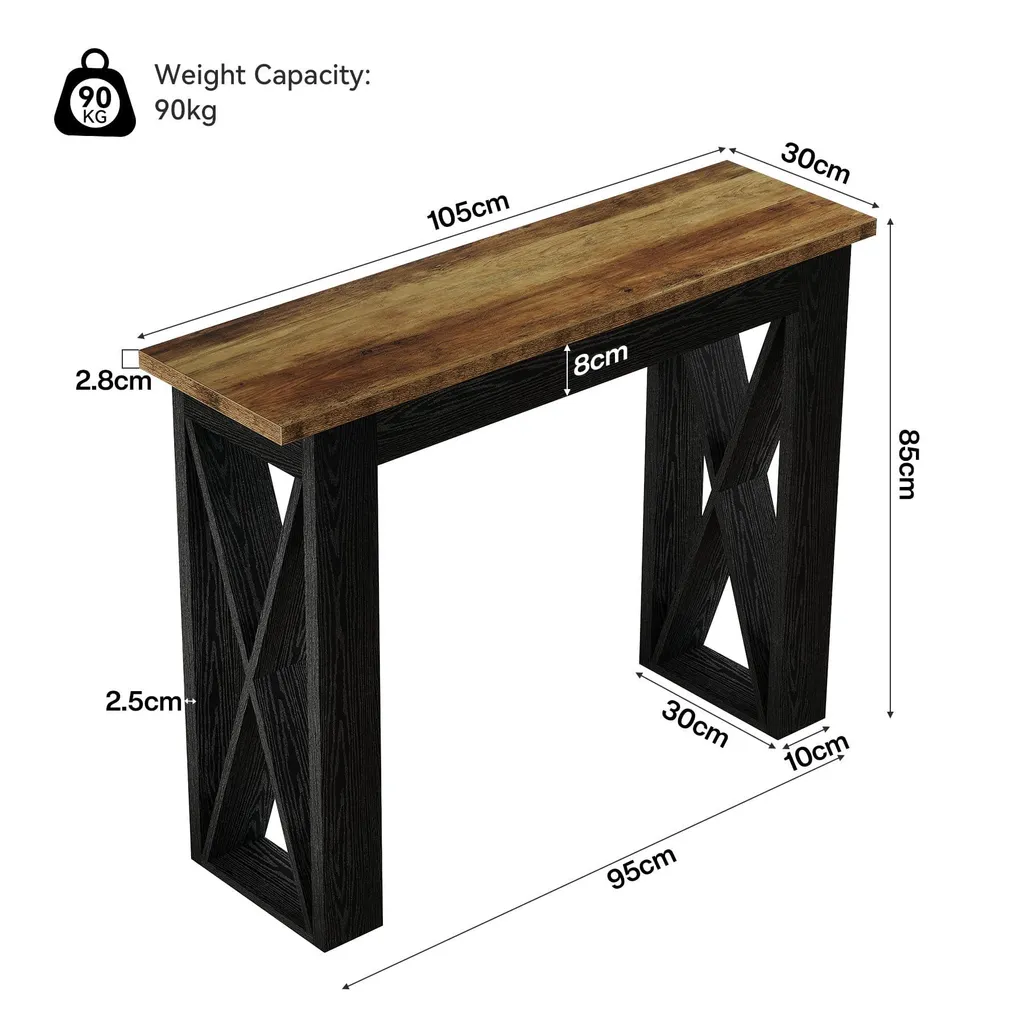 Table d'Appoint Stable 105 cm - Console Robuste contre les Espaces Vides
