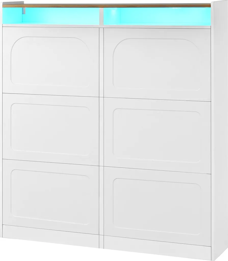 Armoire à Chaussures avec Éclairage LED et 6 Compartiments Basculants - 11
