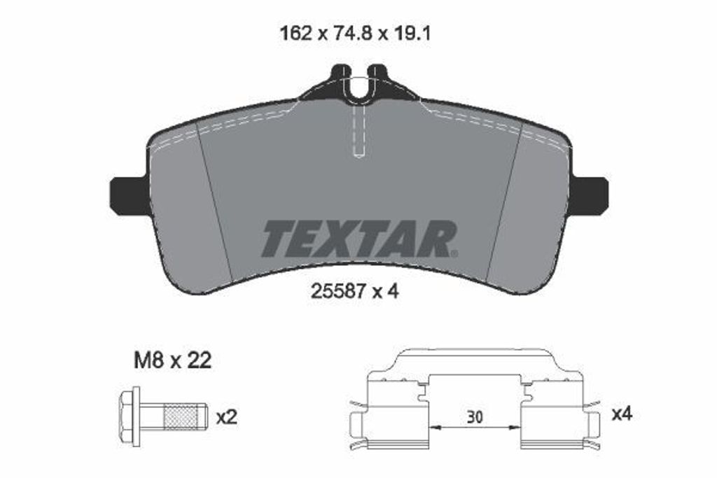 TEXTAR Bremsbeläge Satz Hinten passend für MERCEDES-BENZ S-Klasse Limousine (W222, V222, X222) 2558701