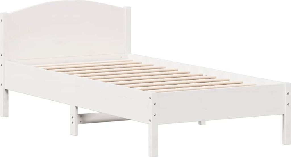 vidaXL Massivholzbett ohne Matratze Weiß 75x190 cm Kiefernholz