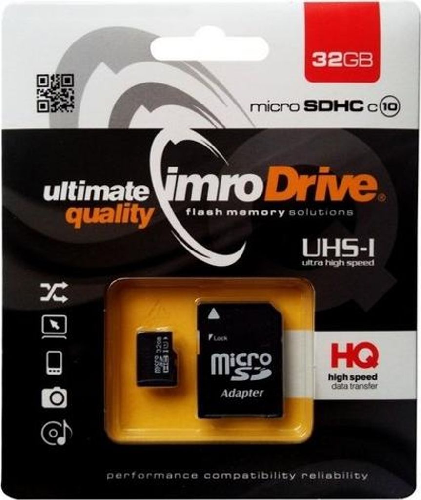 IMRO 10/32G UHS-I ADP, 32 GB, MicroSDHC, Klasse 10, UHS-I, Productafbeelding 
