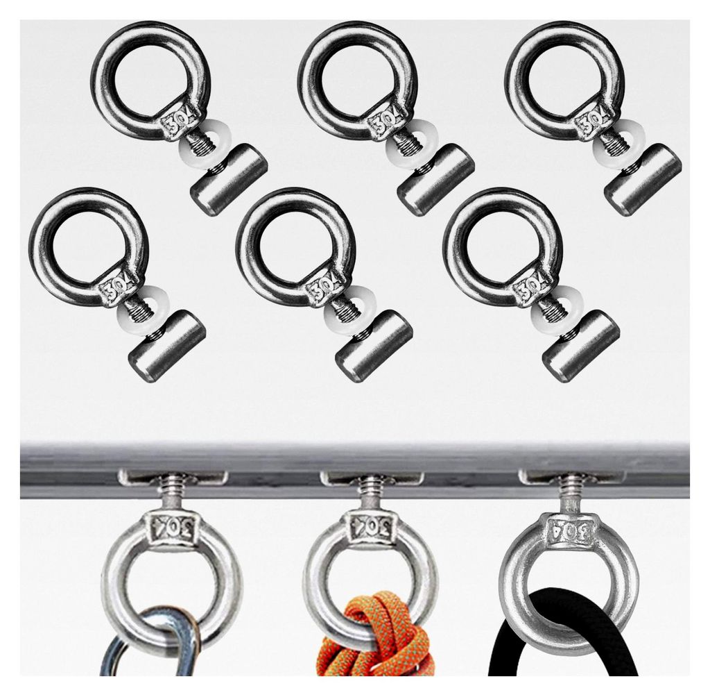 6 Stück Vorzeltstopper aus Edelstahl, Kederstopper, Markisenhaken, Camping Blockierungskit, Zubehör für Kederschiene für Wohnwagen, Wohnmobil, ...