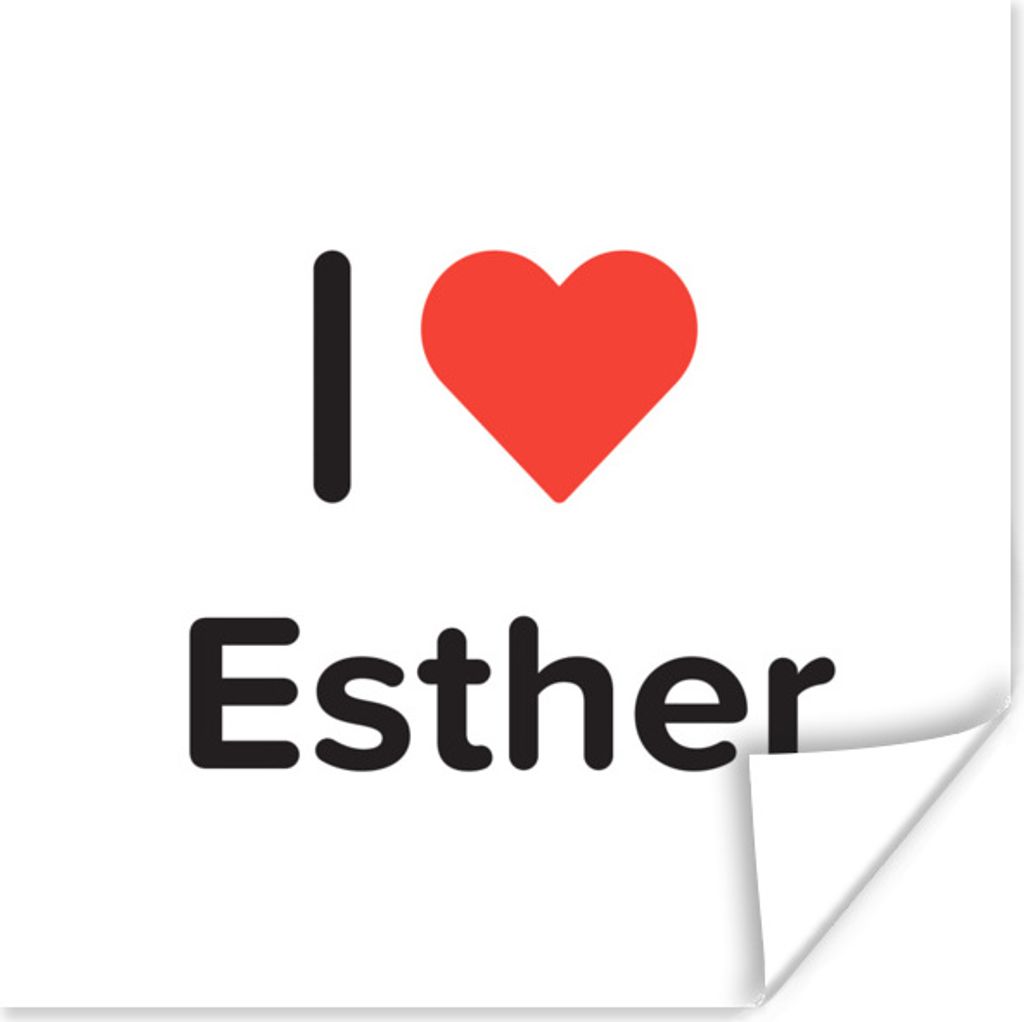 MuchoWow Poster Ich liebe - Esther - Mädchen 75x75 cm - Wand Dekoration
