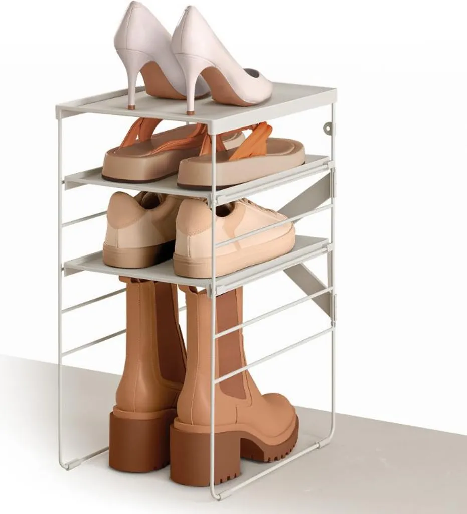 Range-chaussures gain de place réglable Joseph Joseph Level coloris écru - 4