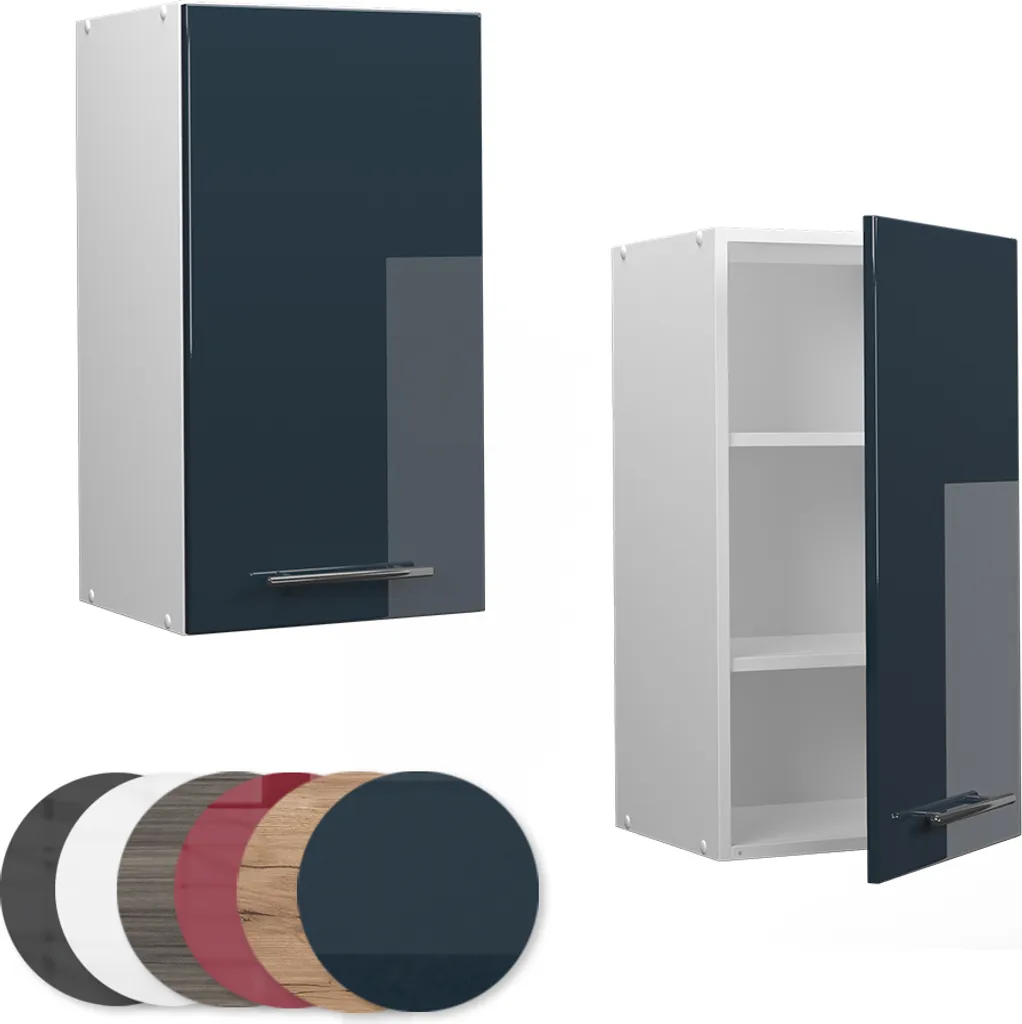 Vicco Pensile Fame-Line 40 cm Blu Scuro Lucido - Mobili Cucina Top - 5