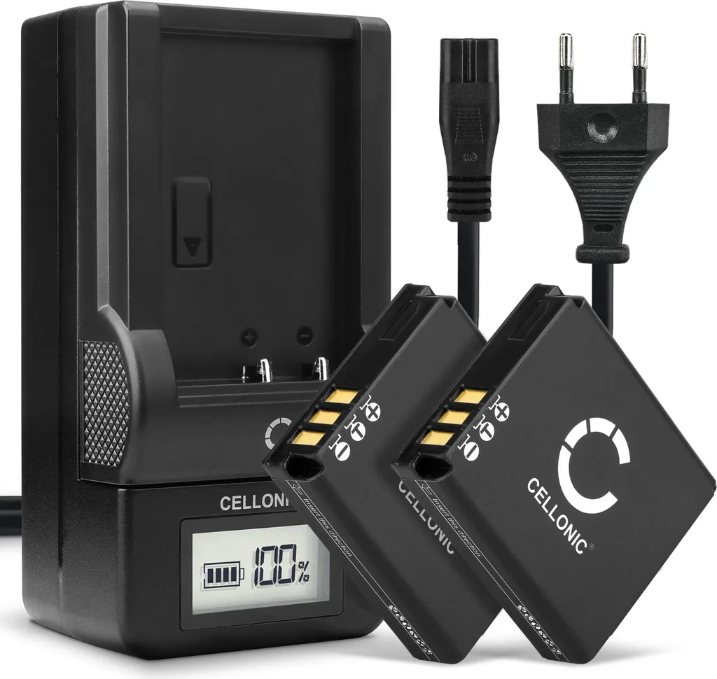Kit 2x Batterie CELLONIC DB-65 + Caricabatterie per Ricoh GR e GX200