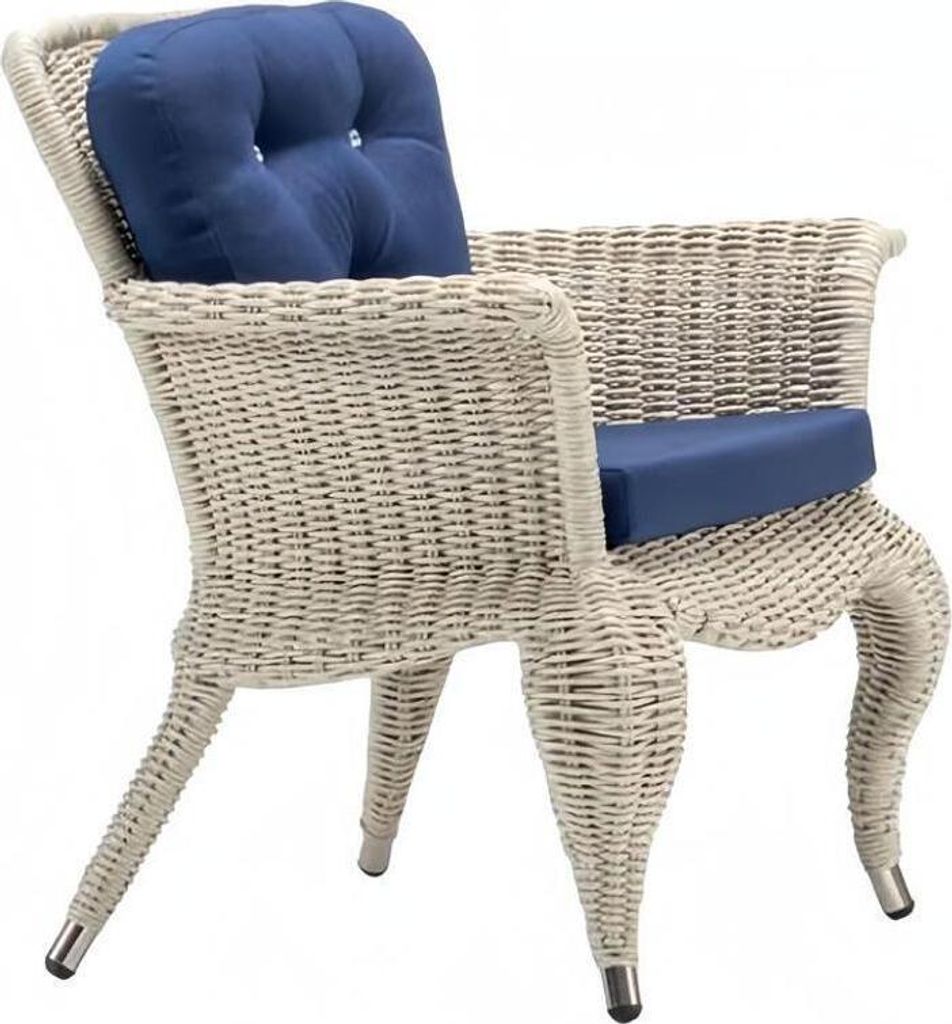 Hochwertiger Terrassensessel r moderner grau Rattang rau Sessel