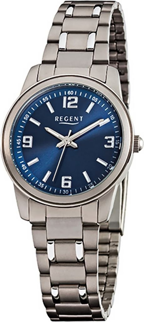 Regent Titan Damen Uhr F-857 Quarzuhr Armband silber grau D2URF857