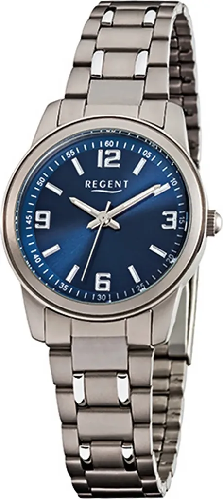 Montre femme Regent F-857 légère en titane argent gris hypoallergénique
