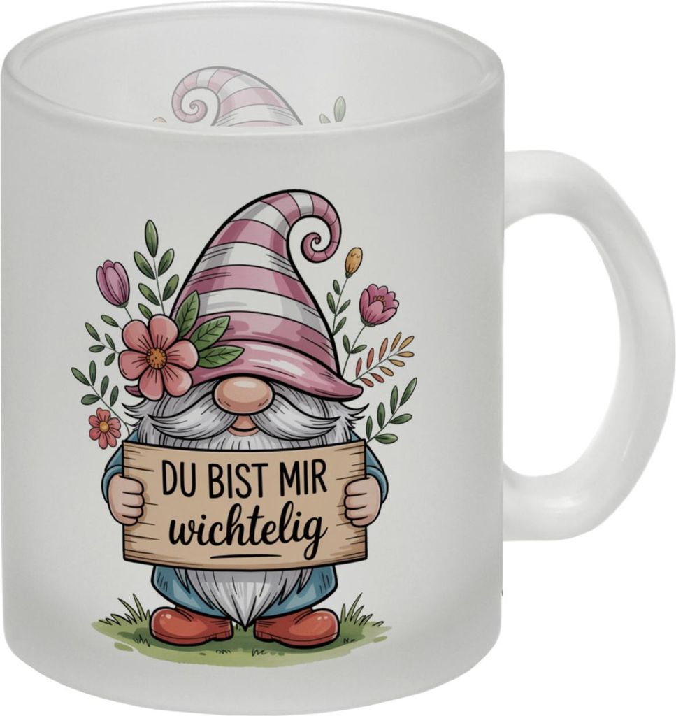 Du bist mir wichtelig Glas Tasse für Pflanzenfreunde und Wichtelfans
