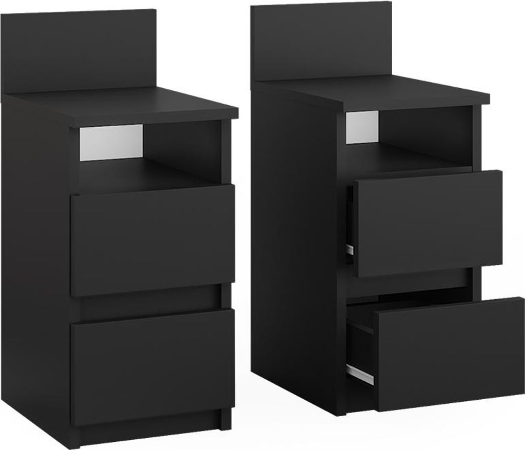 Comodino Vicco Monty Nero Set di 2, Model 53168 Immagine del prodotto 