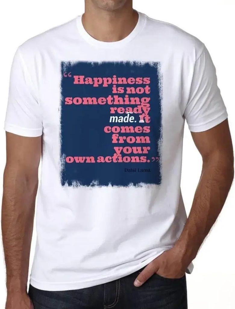 Herren Grafik T-Shirt Glück ist nicht etwas 1 – Happiness Is Not Something 1 – Öko-Verantwortlich Vintage Jahrgang Kurzarm Lustige Druck Gebu...