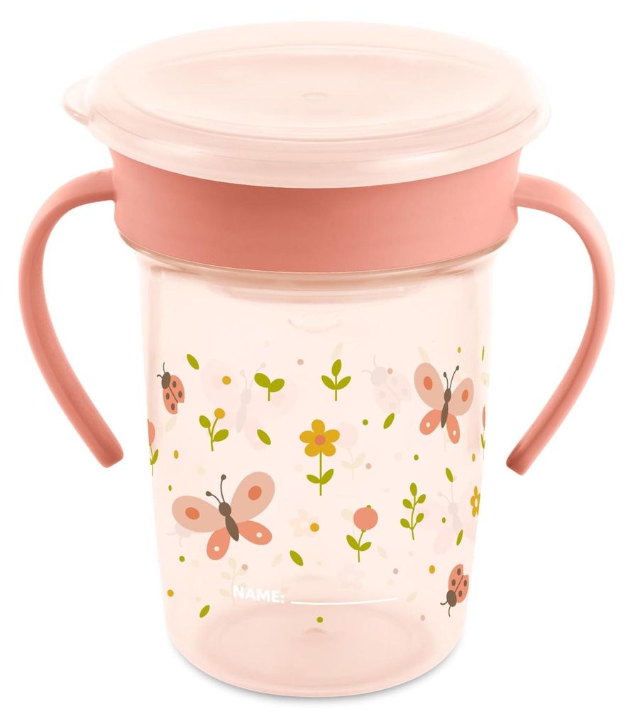 Miniland Sippy 360 Butterfly Glas Rosa  Rosa One Size Produktbild 