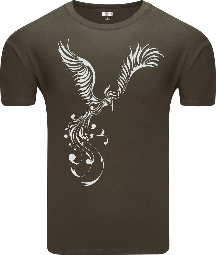 Diarbo Herren T-Shirt mit klassischem Druck Phönix Grün Gr.S