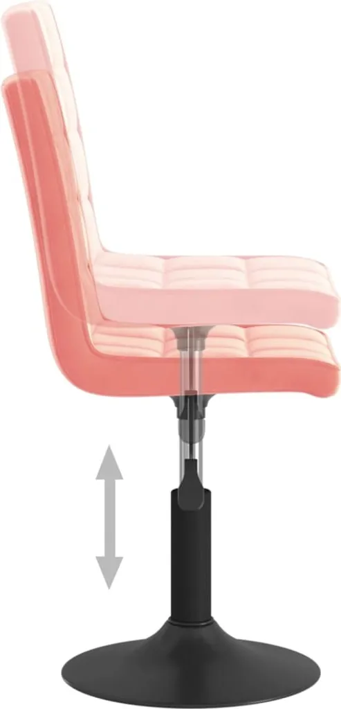vidaXL Sedie da pranzo 2 pz. Girevoli in velluto rosa - 7