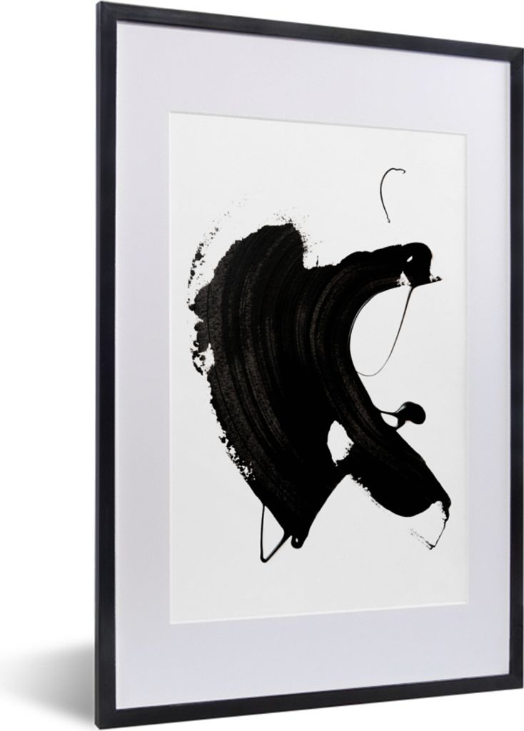 MuchoWow Gerahmtes Poster Schwarz - Farbe - Design 40x60 cm - Poster mit Schwarzem Bilderrahmen Wandposter Rahmen Foto Bilder - Poster in Rahmen
