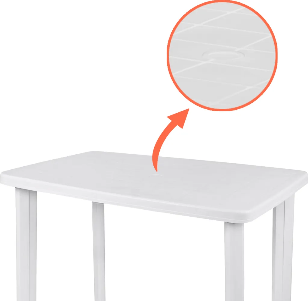 Table d'extérieur rectangulaire en plastique blanc 100 cm FARETTO - 3