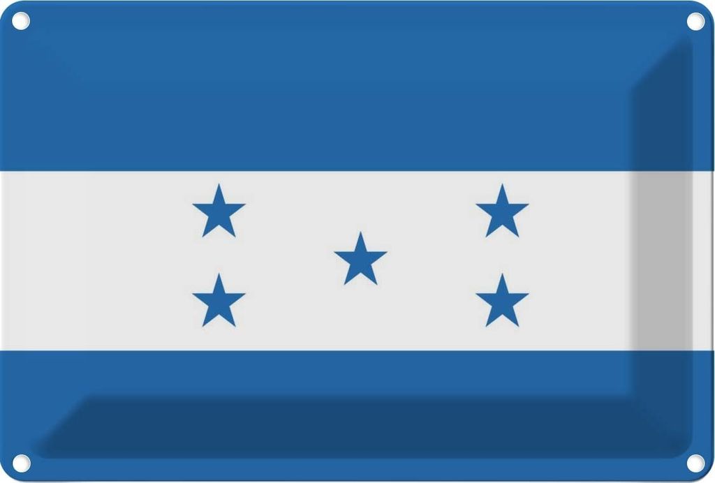 vianmo Blechschild 20x30 cm Honduras Flagge Fahne Wappen