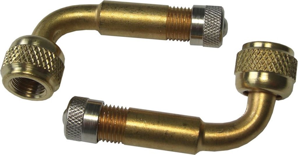 Ventilverlängerung AV 46-90° mit drehb. Mutter, messingfarben (2er Pack)