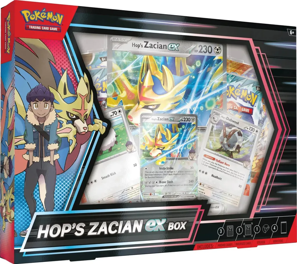Coffret Pokémon Zacian ex de Hop : Complétez votre Collection de Cartes