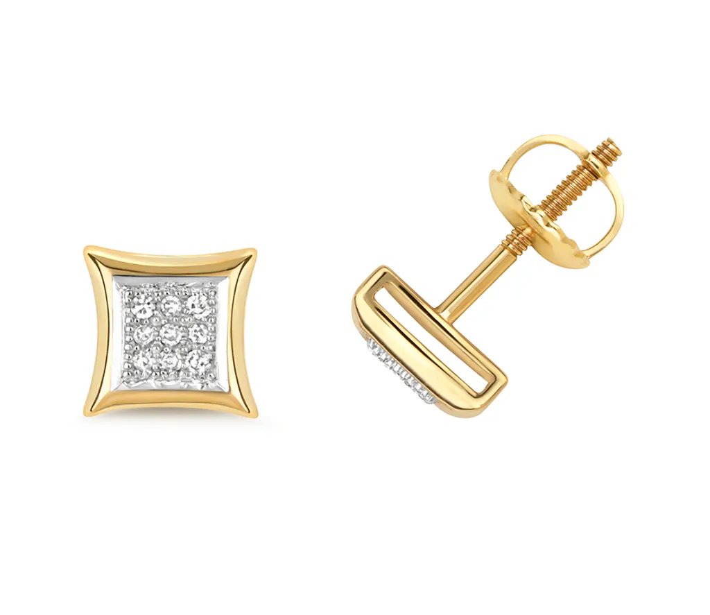 Boucles d'oreilles Or 375 anti-allergie et Diamant véritable