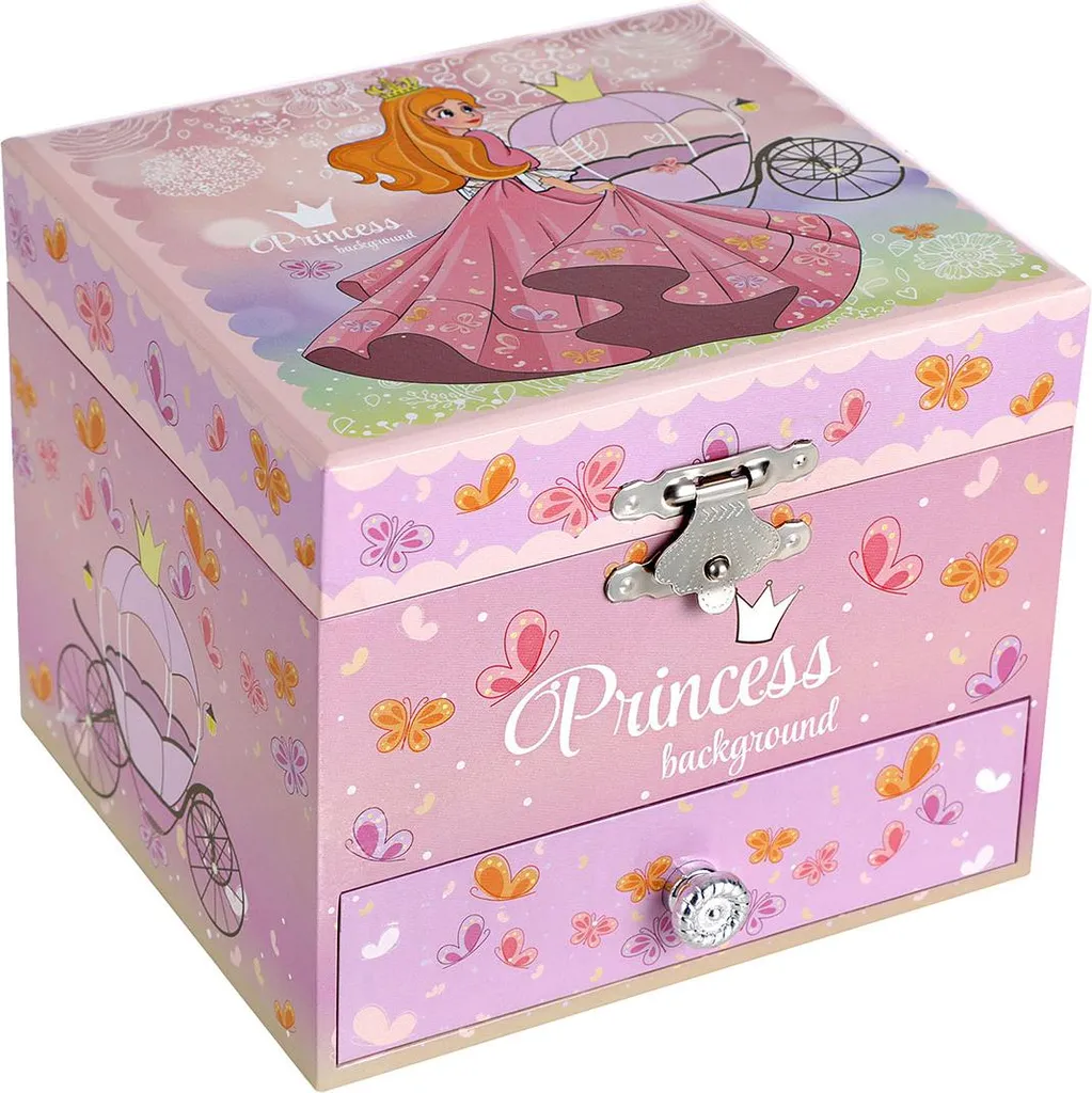 Coffret musical enfant ballerine rose, boîte à bijoux avec figurine