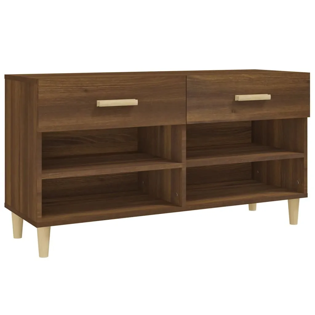 Mobile scarpiere fabbricato in compensato di colore rovere marrone 102x36x60 cm VidaXL