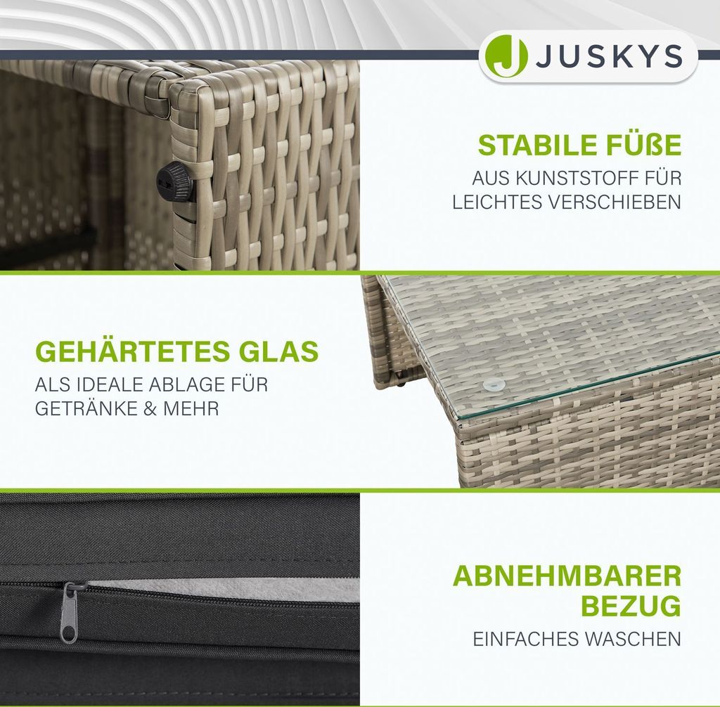 Juskys Polyrattan Gartenmöbel Set Salou - Lounge für 6 Produktbild 7