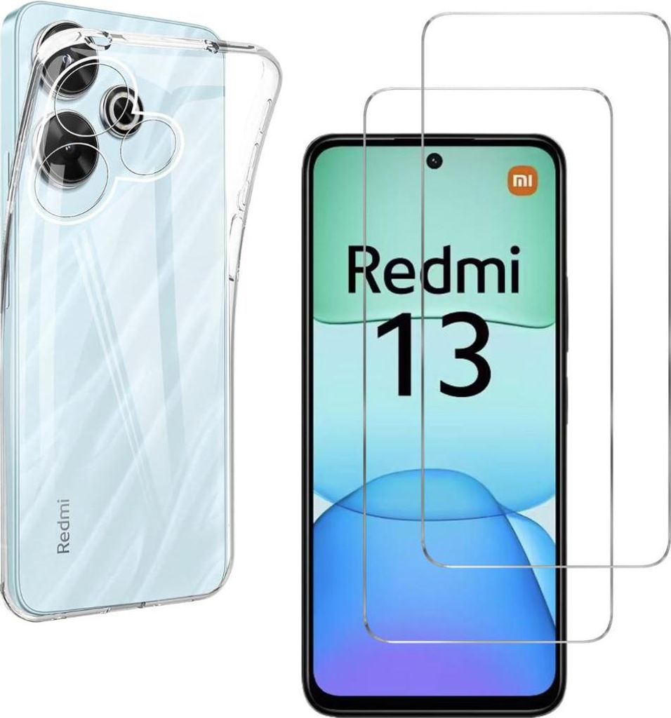 Housse pour Xiaomi Redmi 13 avec 2 protections d'écran en Image du produit 