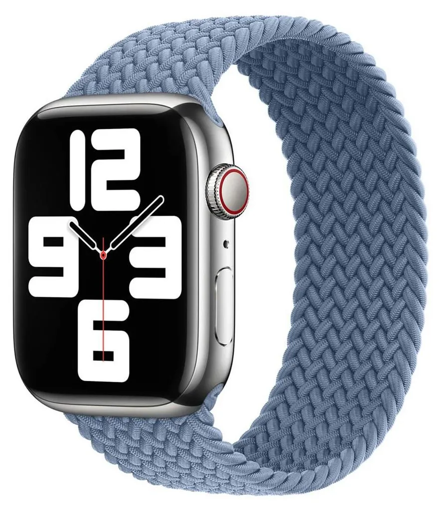 Cinturino intrecciato Solo Loop per Apple Watch | 38/40/41/42 mm - Taglia 8 - Blu ardesia