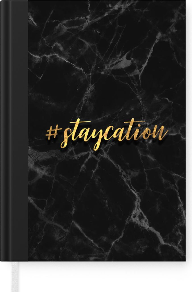 MuchoWow Notizbuch Tagebuch Haushaltsbuch Notebook A5 Zitate - Urlaub - Gold - Marmor - Notizblock - Notizheft - Notebook - Schreibblock - Papier
